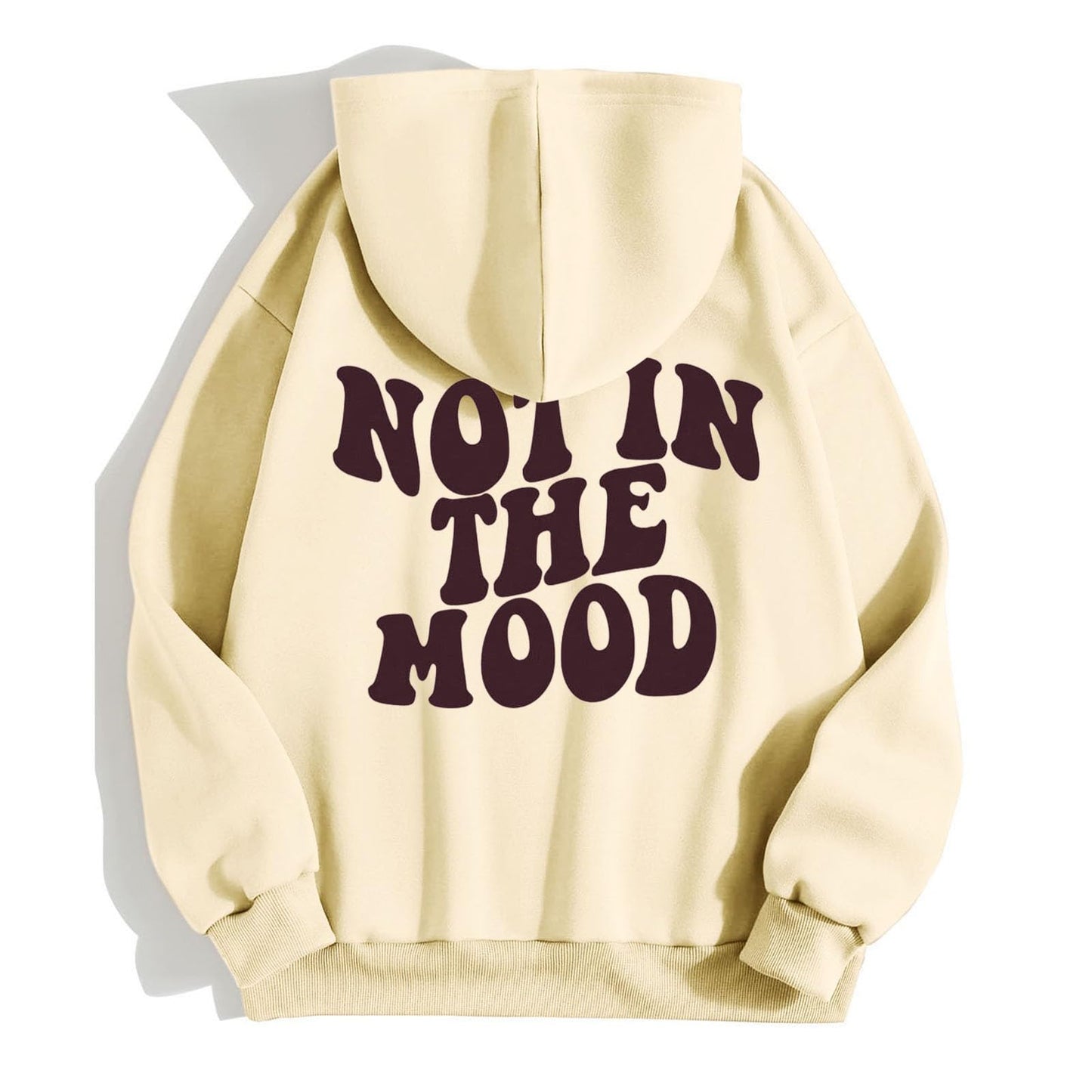 Generisch Thinking Hoodie Casual Loose Letters NOT IN The Moon Print Hoodie For Couples