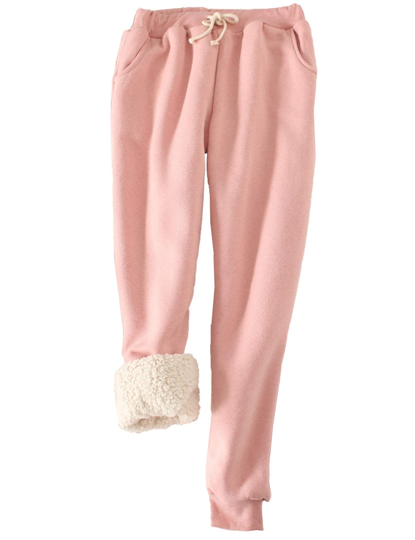 Facdiby Women's Sweatpants, Sherpa Lined Warm Athletic Joggers Winter Fleece Trousers