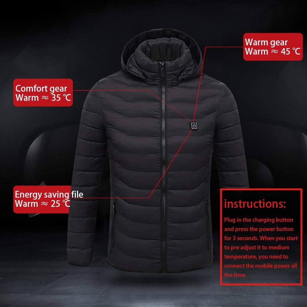 ruixin Heated 8-zone jacket, USB charging, hoodie, jacket, heated jacket