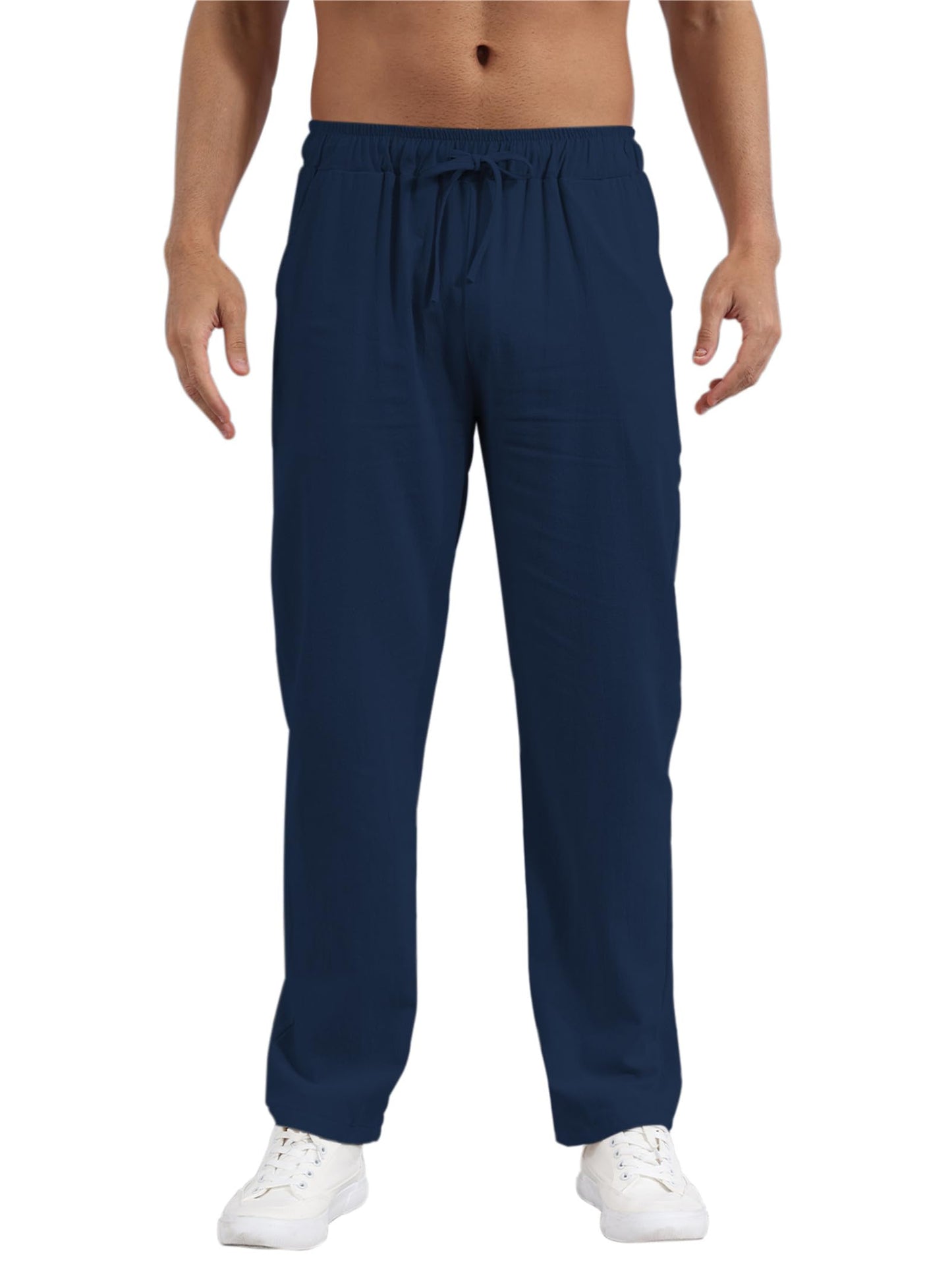 outfit spring Men's Linen Trousers, Lightweight Summer Trousers, Summer Trousers, Long Linen Cotton, Elastic Waist with Drawstring, S-XXXL