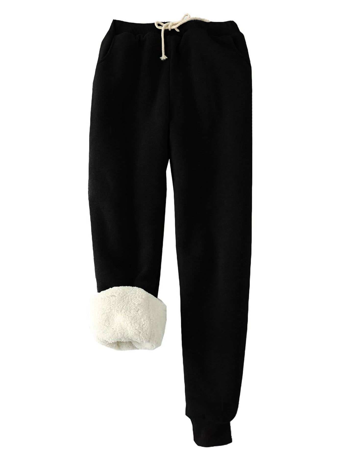 Facdiby Women's Sweatpants, Sherpa Lined Warm Athletic Joggers Winter Fleece Trousers