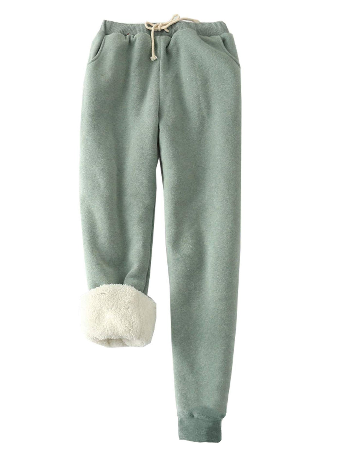 Facdiby Women's Sweatpants, Sherpa Lined Warm Athletic Joggers Winter Fleece Trousers