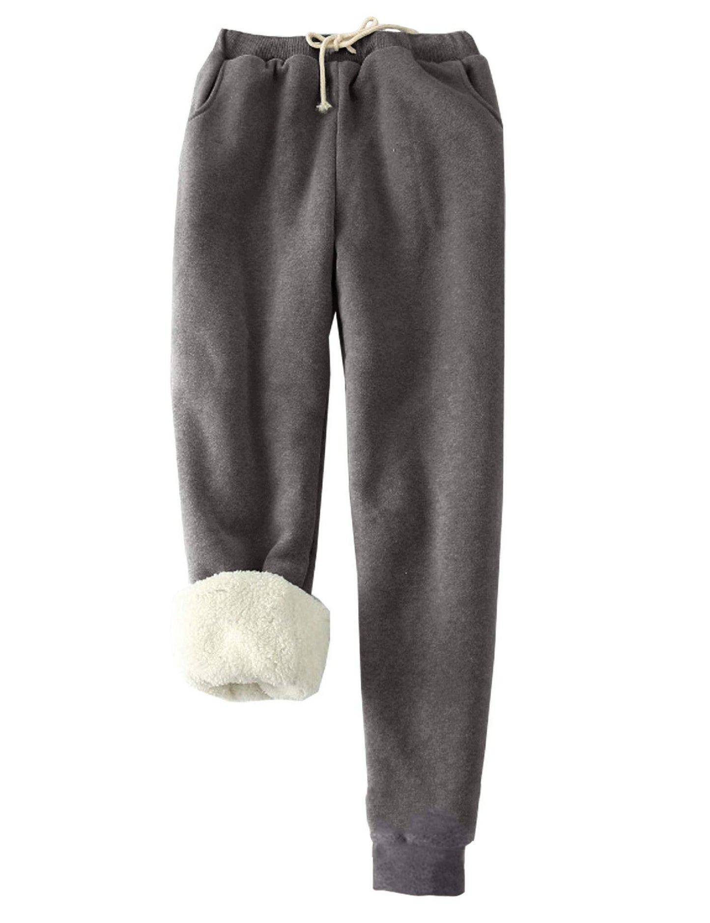 Facdiby Women's Sweatpants, Sherpa Lined Warm Athletic Joggers Winter Fleece Trousers