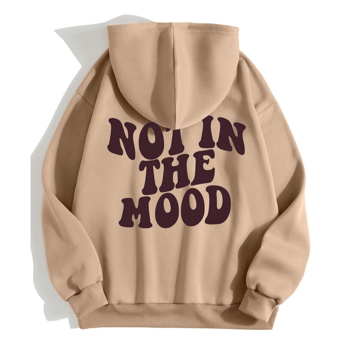 Generisch Thinking Hoodie Casual Loose Letters NOT IN The Moon Print Hoodie For Couples