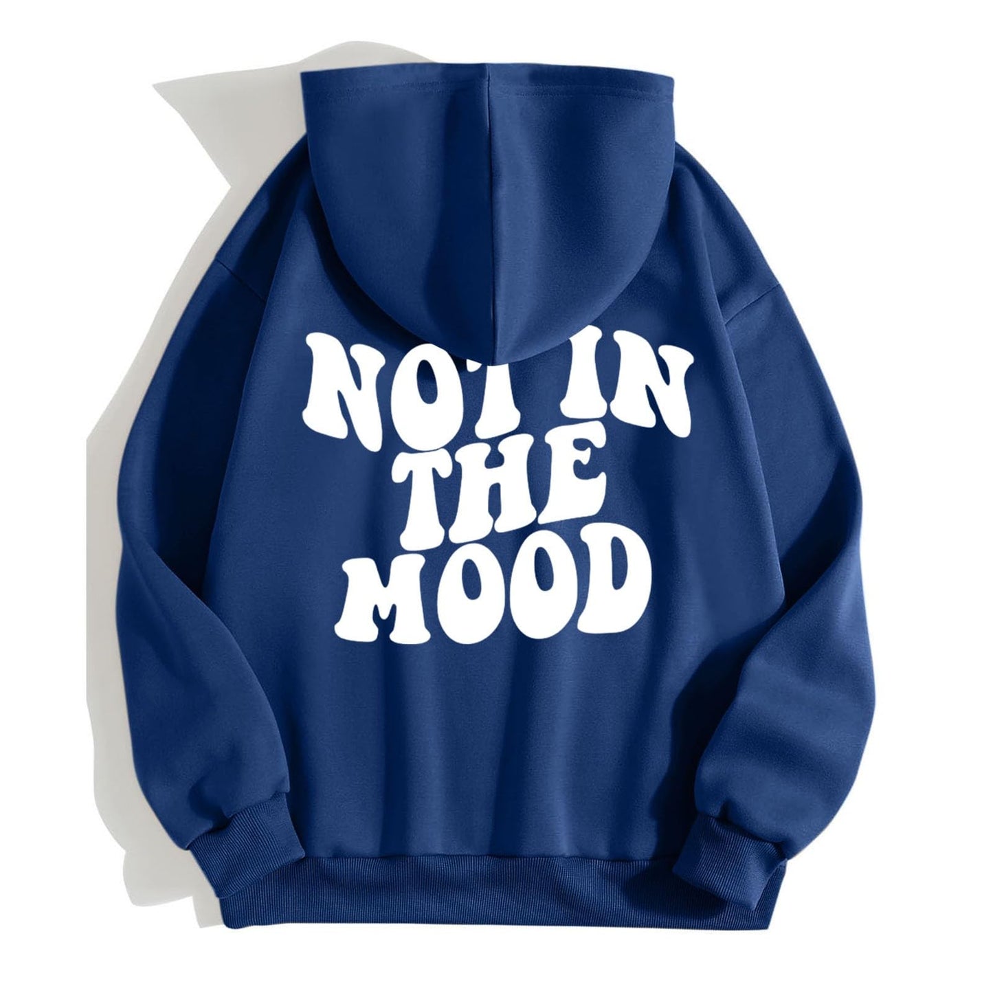 Generisch Thinking Hoodie Casual Loose Letters NOT IN The Moon Print Hoodie For Couples