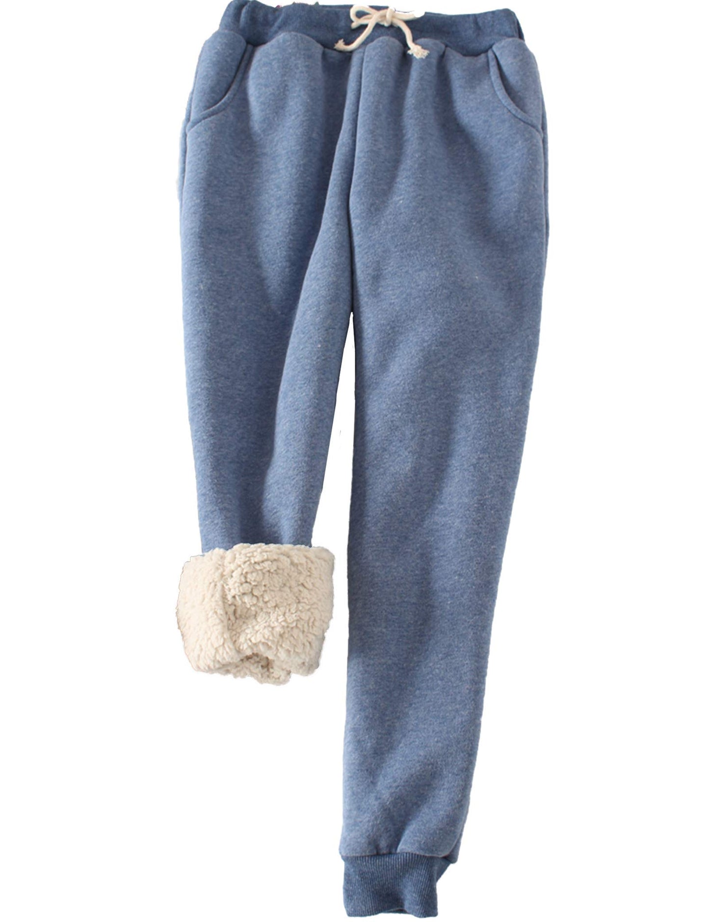 Facdiby Women's Sweatpants, Sherpa Lined Warm Athletic Joggers Winter Fleece Trousers
