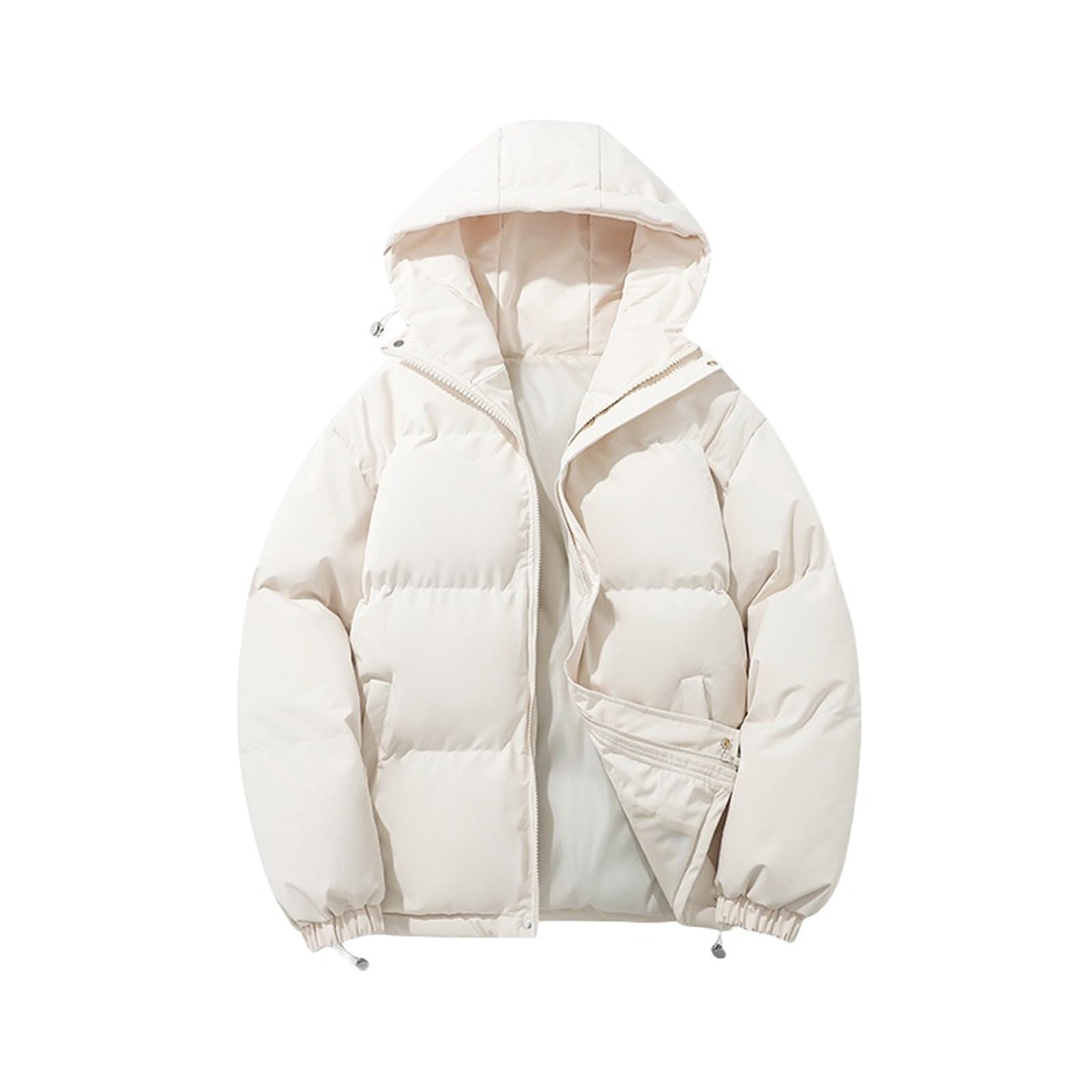 Winter Coats For Women UK Hooded Padded Puffer Down Jackets Padded Padded Jacket Hoodie Top Solid Short Trench Coat Plus Size Fashion Ladies Lightweight Waterproof Coat Autumn Winter Warm