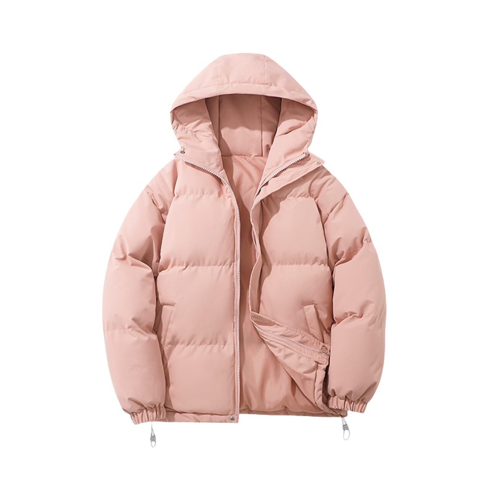Winter Coats For Women UK Hooded Padded Puffer Down Jackets Padded Padded Jacket Hoodie Top Solid Short Trench Coat Plus Size Fashion Ladies Lightweight Waterproof Coat Autumn Winter Warm