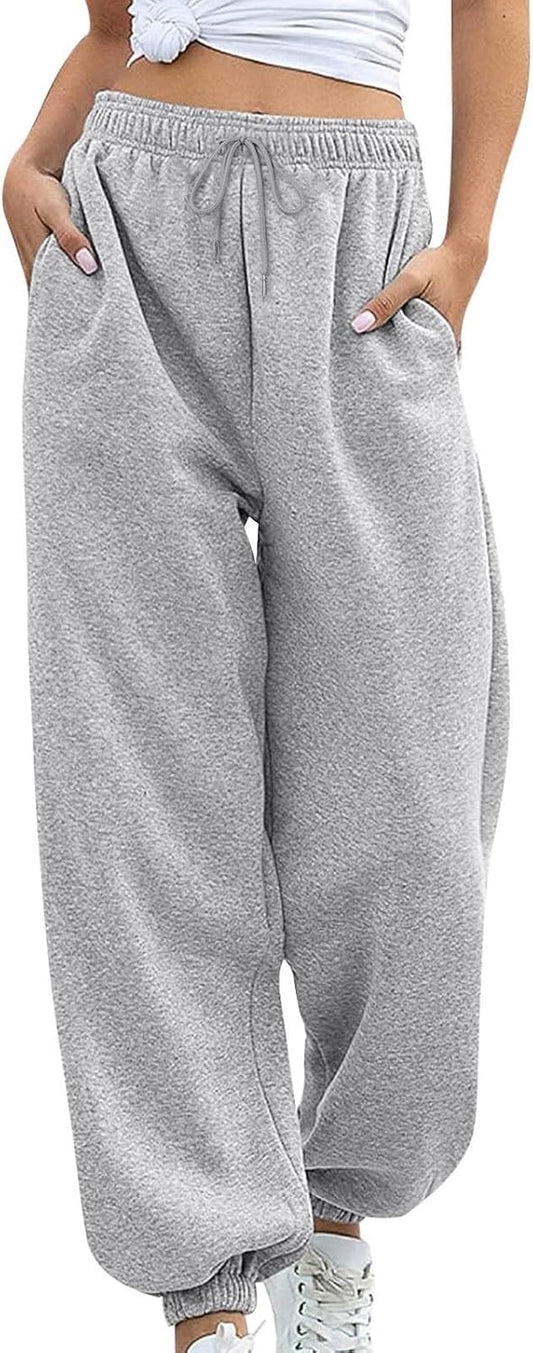 Trousers women's jogging pants house trousers leisure trousers thickened cotton loose drawstring feet casual straight trousers sports trousers women loose trousers